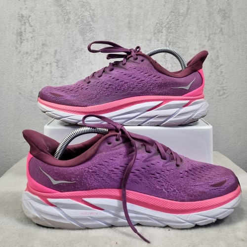 Hoka Clifton 8 Laufschuhe Damen UK 8,5 lila gepolsterte Turnschuhe - Bild 2 von 10