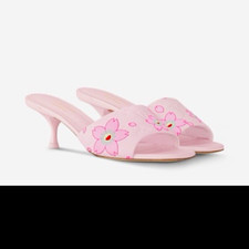 Louis Vuitton Murakami LV X TM Cherry Blossom Sandals Open Toe Pink EU 36