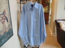 Jos A Bank Traveler's Collection Shirt Men 17 1/2-38 Blue Long Sleeve