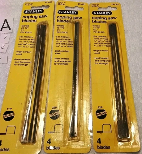 12PC STANLEY 15-061 COPING SAW BLADES USA 🇺🇸