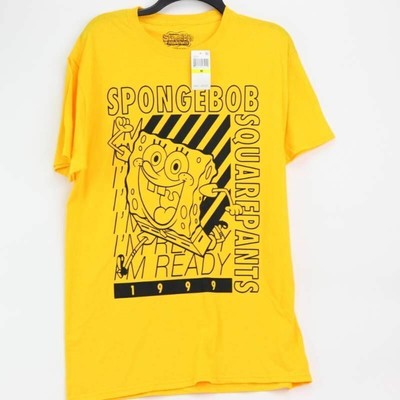 Spongebob Squarepants Im Ready Mens Nickelodeon Graphic T-Shirt Gold Black XL