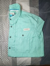 Magellan Fishing Shirt Mens M Mint G Vented Relaxed Fit Short Sleeve Button Down