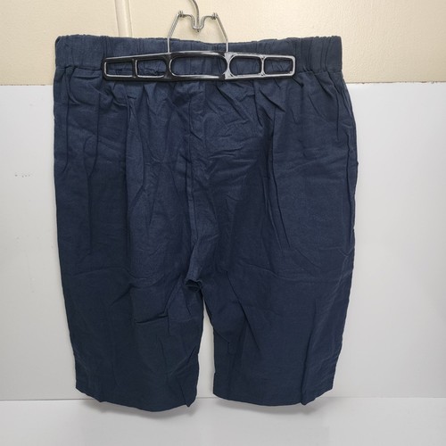 Bermudas para mujer azul marino hasta la rodilla 3 botones aberturas laterales talla XL - Imagen 2 de 5