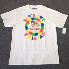 NWT Twister Let's Get Twisted T-shirt Hasbro Distressed Floor Game Men's Large