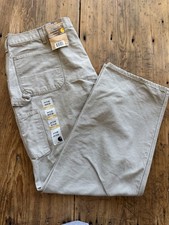 Carhartt Pants 44x32 Gray B11-DES Loose Original Fit Washed Duck Work Dungarees