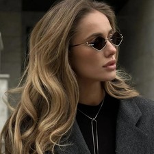 Gucci GG1604S 001 Unisex Cat Eye Sunglasses in Gold with Gray Lens 100 UV