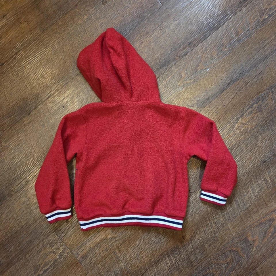 Sudadera con capucha vintage Disney Mickey Mouse monopatín rojo polar niños 3T Foto 2 de 4