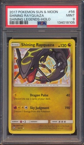 2017 POKEMON SHINING LEGENDS RAYQUAZA #56 HOLO PSA 9 Centered & undergraded!