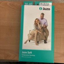 JUZO Soft 2002AD 30-40 mmHg Knee High OT Beige Size V Short Silicone Border NEW