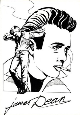 Künstler Ak Schauspieler James Dean, Portrait mit Zigarette - 5058878