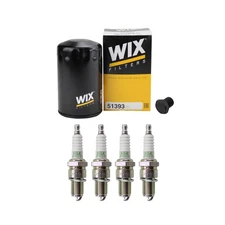 Wix Engine Oil Filter & NGK 4 Platinum Spark Plugs kit for Audi 4000 1.7L L4