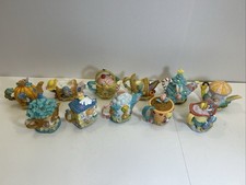 Precious Moments Mini Tea Pot Lot of 11 Calendar Months Enesco Avon Exclusive