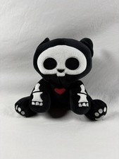 Skelanimals Deluxe Plush Kit the Cat 8 Inch Black Skelcat