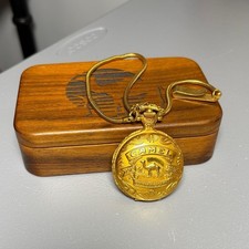 Vintage Joe Camel 80th Anniversary Pocket Watch Gold Tone w/fob