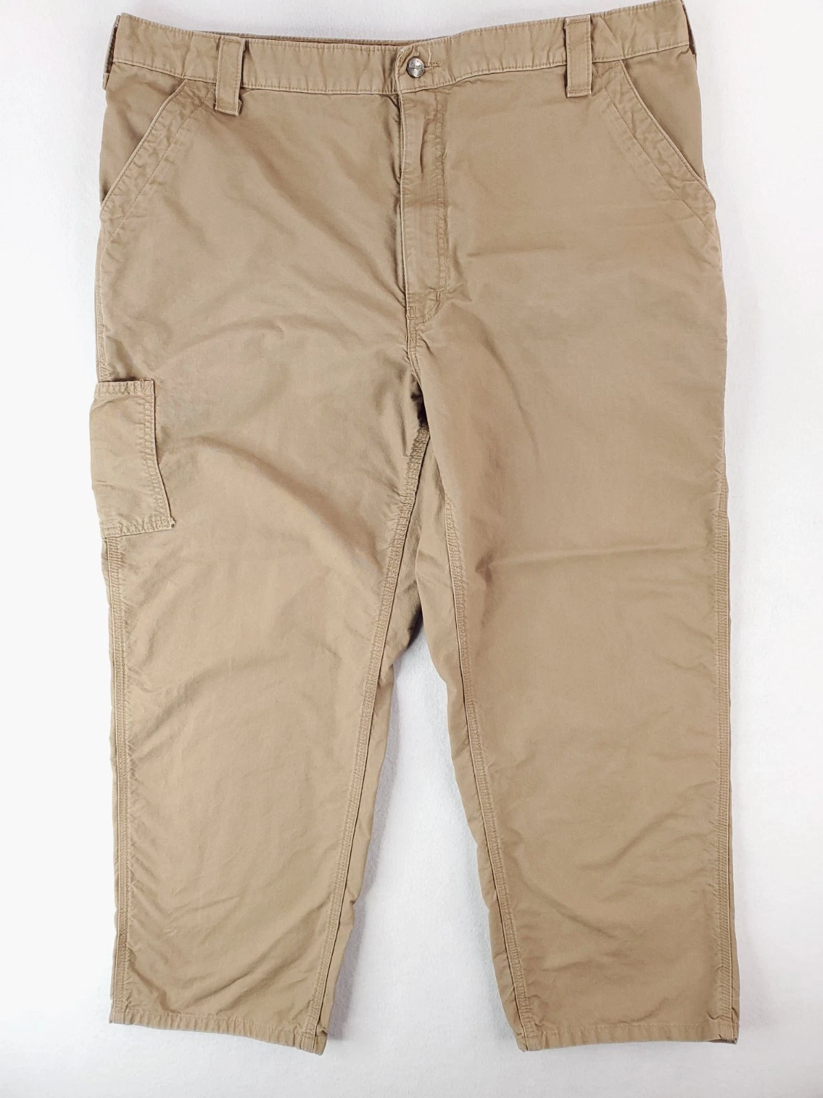 Carhartt Utility Work Pants Mens 42x30 Khaki Carpenter Cargo Workwear Canvas