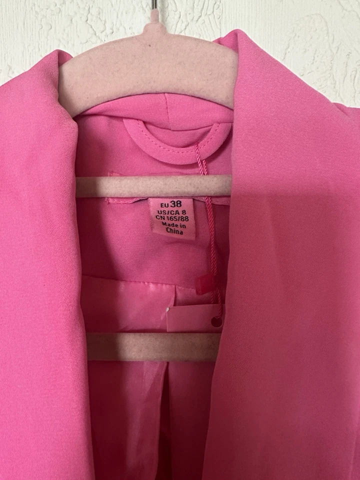 Amisu Damen Blazer Einfache Jacke Rosa Gr. 38 Langarm Polyester - Bild 3 von 3