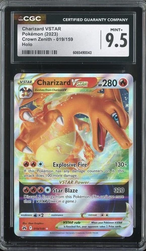 CHARIZARD VSTAR 019/159 POKEMON CROWN ZENITH HOLO CGC 9.5 MINT+