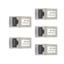 5Pcs Cat5e Inline Coupler RJ45 Female to Female Straight Cable Extender Module d