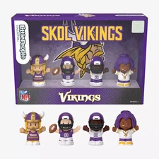Fisher Price Little People x NFL Collector Minnesota Vikings Figure 4-Pack
