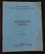 HOBSON INJECTION CARBURETTER - Maintenance Manual - Aero Engine Carb. c.1940's