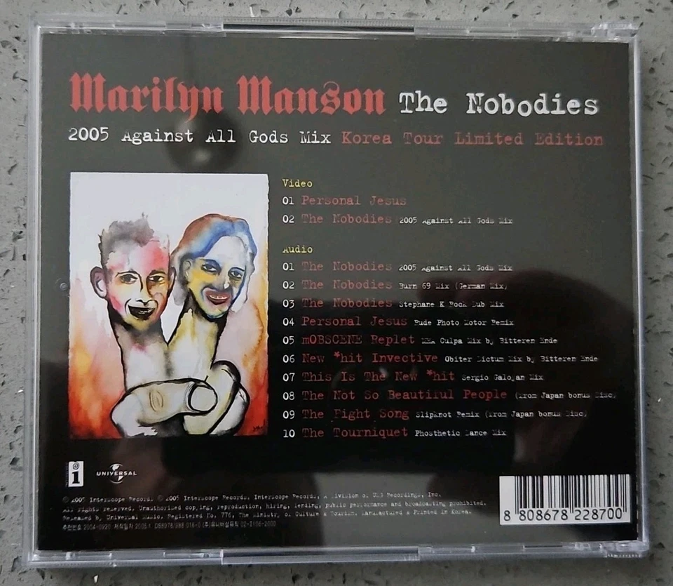 MARILYN MANSON - The Nobodies 2005 Against All Gods - CD RARE Import Korea Tour - Image 2 of 4