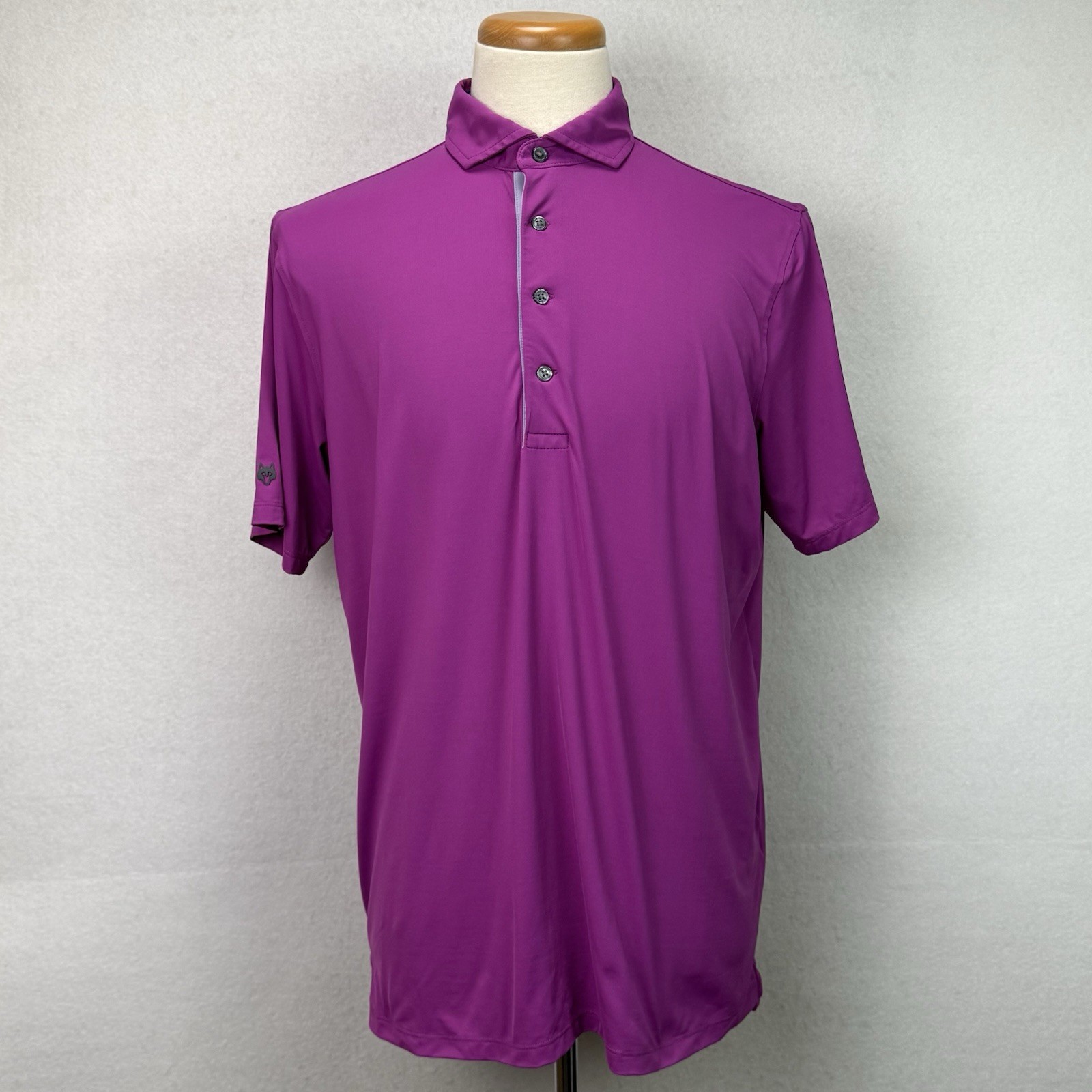 Greyson Solid Purple Performance Golf Polo Shirt … - image 4