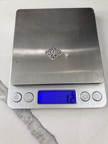Vintage 925 Sterling Silver Irish Celtic Knot Minimal Charm Pendant  - Picture 5 of 5