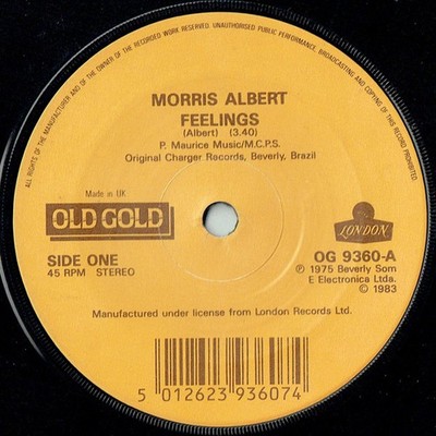 Morris Albert - Feelings / Natural High - Used Vinyl Record 7 - J5829z