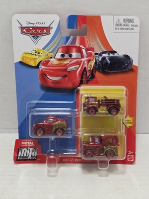 Disney Pixar Cars Mini Racers 3 Pack Rust-eze Mater Red Lightning ...