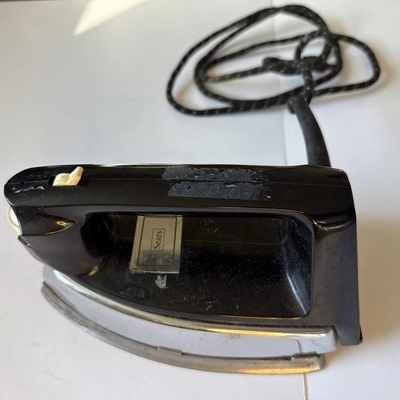 #ad Vtg Sears Kenmore Steam Iron Silver amp; Black Collectible Home Decor Works $24.99