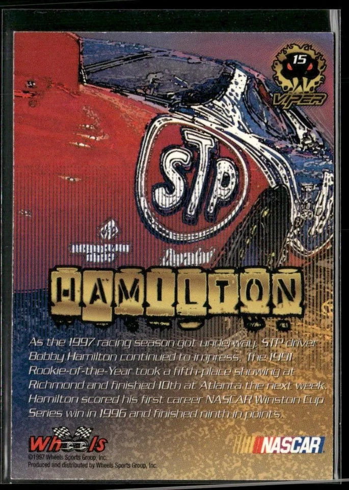 1997 Wheels Viper #15 Bobby Hamilton - Image 2 of 2