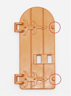 PLAYMOBIL 3446 MEDIEVAL CASTLE - BROWN ARCHED WOODEN DOOR (DAMAGED) PART 3002867