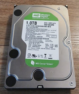 Western Digital 1 TB 3.5'' 5400RPM (WD10EARS) HDD Wiped/Tested