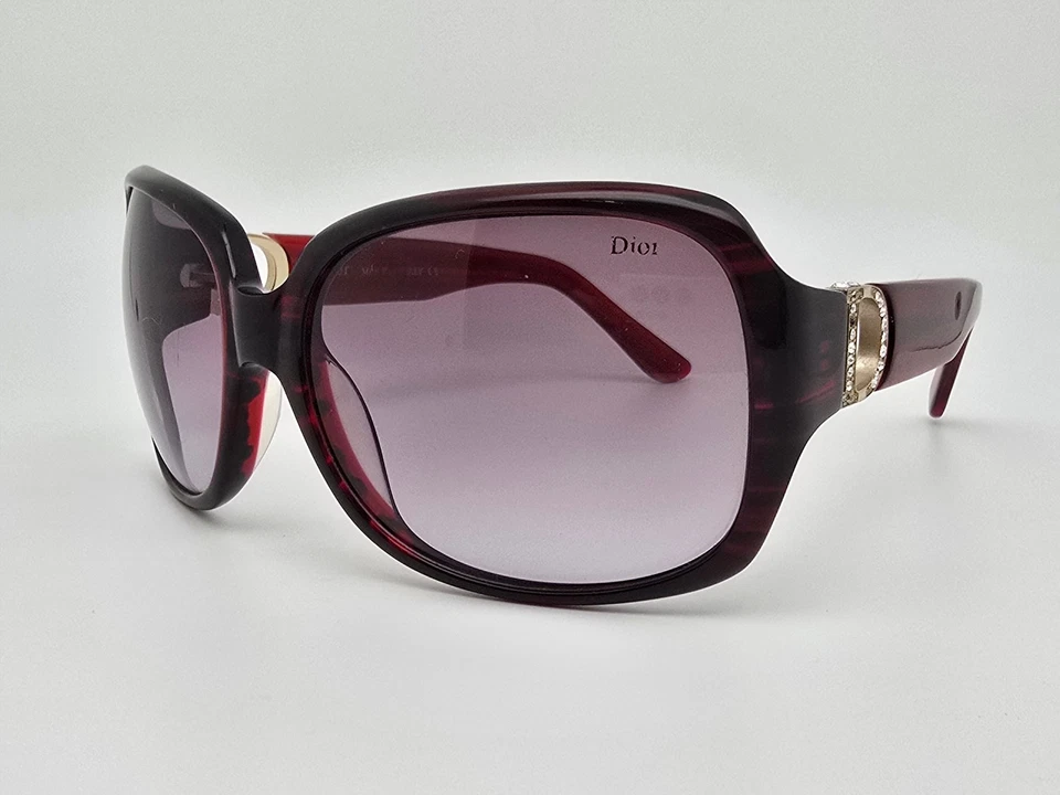 Christian Dior Revening2 Red Rhinestone Frame Red Gradient Lens Sunglasses Italy - Image 3 of 4
