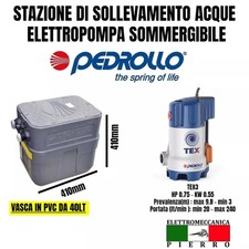 VASCA STAZIONE DI SOLLEVAMENTO 40SAR 40LT ACQUE  E POMPA PEDROLLO TEX3 V230