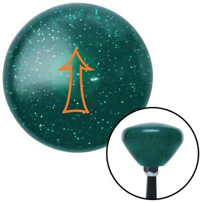 Orange Fancy Outlined Directional Arrow Up Green Retro Flaked Shift Knob M16x1.5