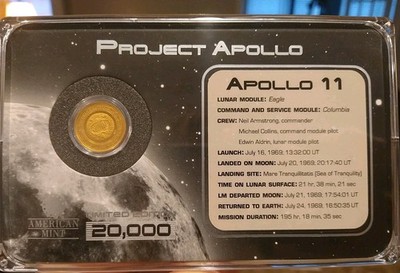 Project Apollo 11 40th Anniversary collectible medallion, Limited Edition 