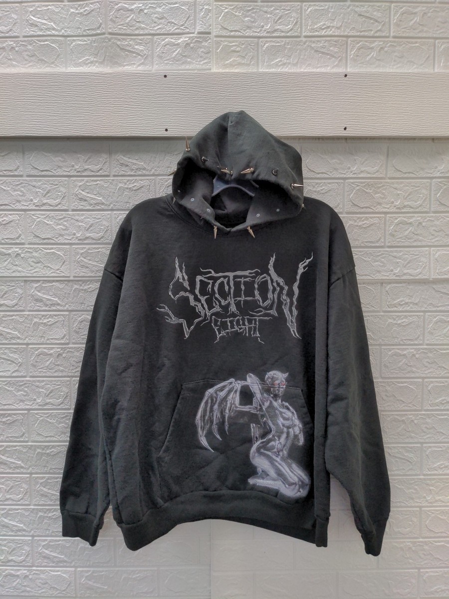 New Section 8 Men's Sinner Welcome Spiked Hoodie Sz XXL | eBay