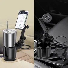 2-in-1 Magnetic Car Cup Holder Phone Mount with Expandable Base Drink Holder USA