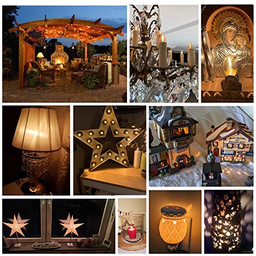 C7 LED Bulb, 0.5W Light Candle Bulbs, Amber Glow 5w 5 Count (Pack of 1)