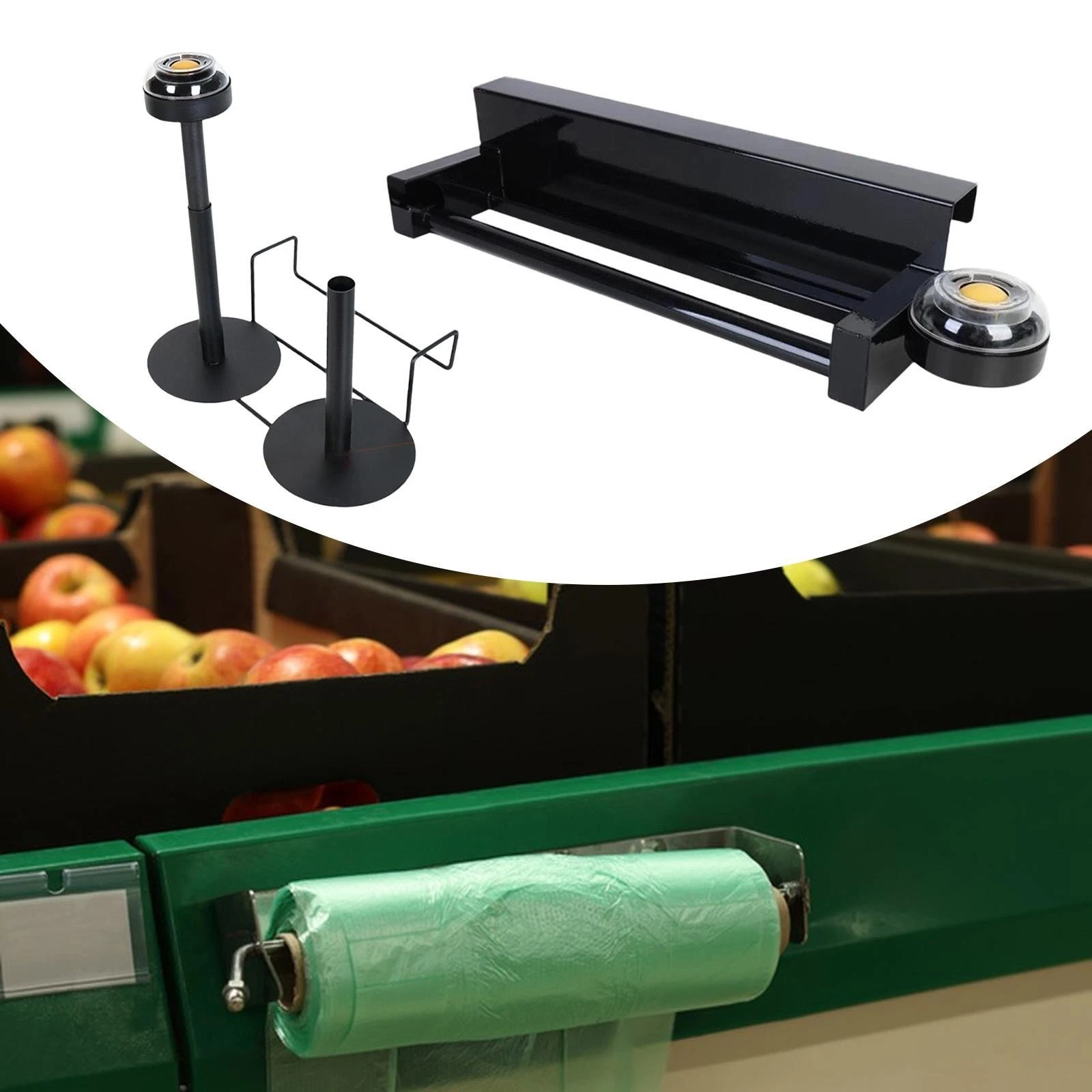 Supermarket Roll Bag Hanging Rack Grocery Bag Holder for Kitchen Shop Retail