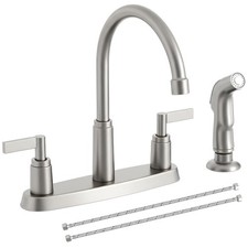 Kitchen Faucet with Sprayer, Brushed Nickel Stainless Steel Kitchen Sink Faucet