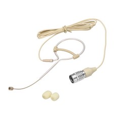 Ear Hook Microphone, Single Ear Headset with Audio Technical Type Plug, Beige