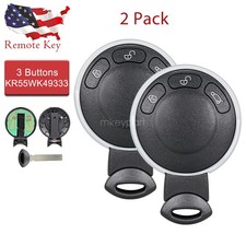 2 For Bmw Mini Cooper 2006 - 2014 315mhz Smart Remote Key Fob Kr55wk49333