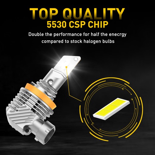 2-40X AUXITO H11 9005 Combo LED Headlight Bulbs High Low SUPER BRIGHT 30000LM EE - Picture 19 of 42