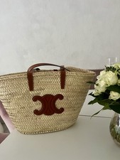 Celine Korbtasche Medium braun aus Palmblätt...