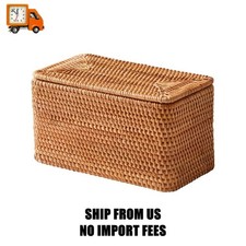 Better Homes  Gardens Brown Rattan Organizer Basket with Lid