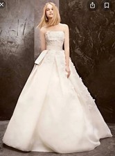 Vera Wang White Fall 2012 Strapless Wedding Gown Ball Gown Bridal Dress Sz 6