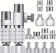 16PCS Airbrush Adapter Set 1/8  1/4" Male Female Quick Disconnect Connectors