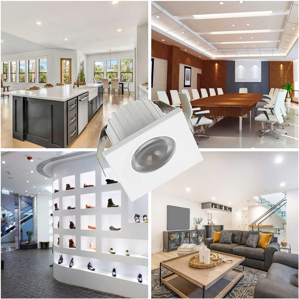 , MINI SPOT LED 3W, Dimmerabile, 300Lumen, Luce Fredda 6000K, Faretto QUADRO Inc - Immagine 4 di 4